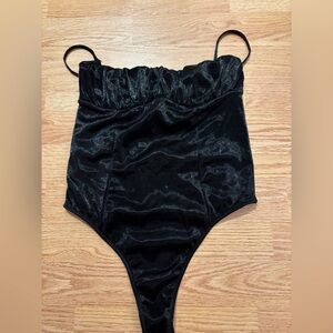 Urban Outfitters Black Velvet Bodysuit